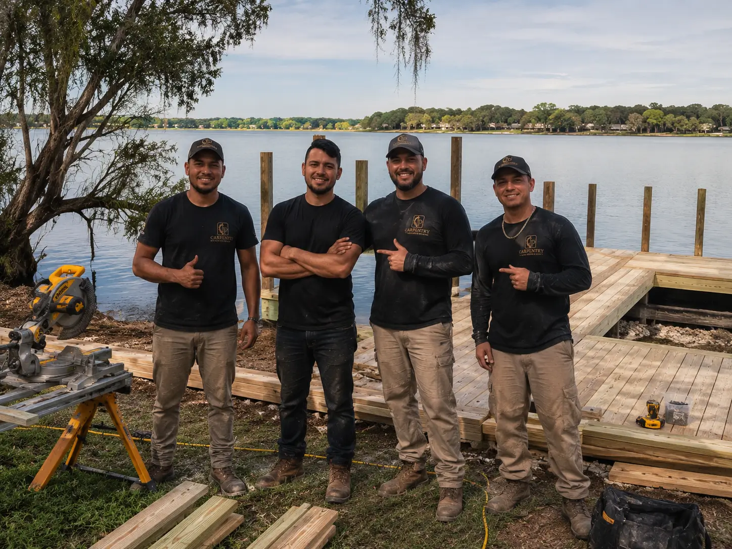 Outdoor carpentry project - Deck dock pergola construction Apopka Sanford Oviedo FL