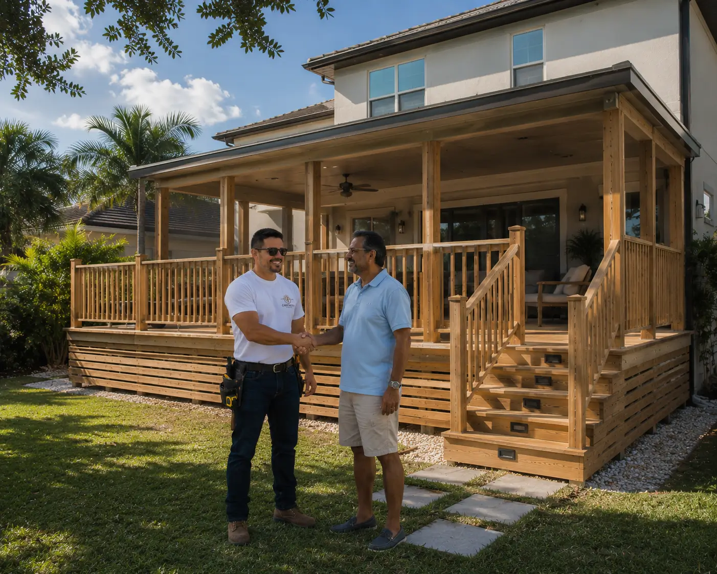 Deck construction project in Orlando FL by JP Carpentry
